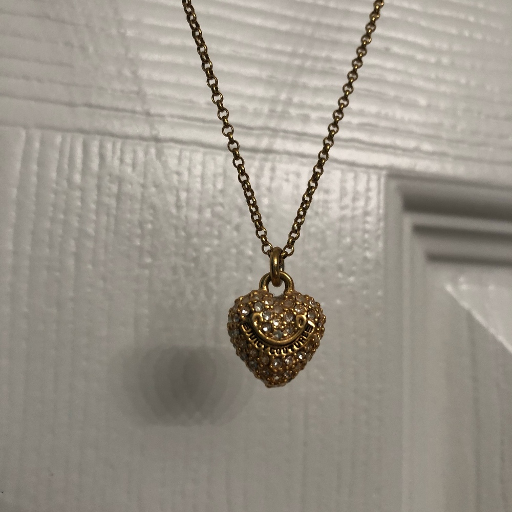 Juicy Couture Pave Heart Pendant Necklace